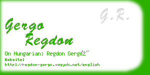 gergo regdon business card